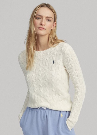 Sueter Polo Ralph Lauren Mujer Creme - Cable Wool Crewneck - GTHMZ6219